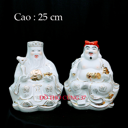 [Height 30 cm] God of Wealth and Land 30 cm High - Duc Hoa Porcelain Ceramics [Imported Goods]