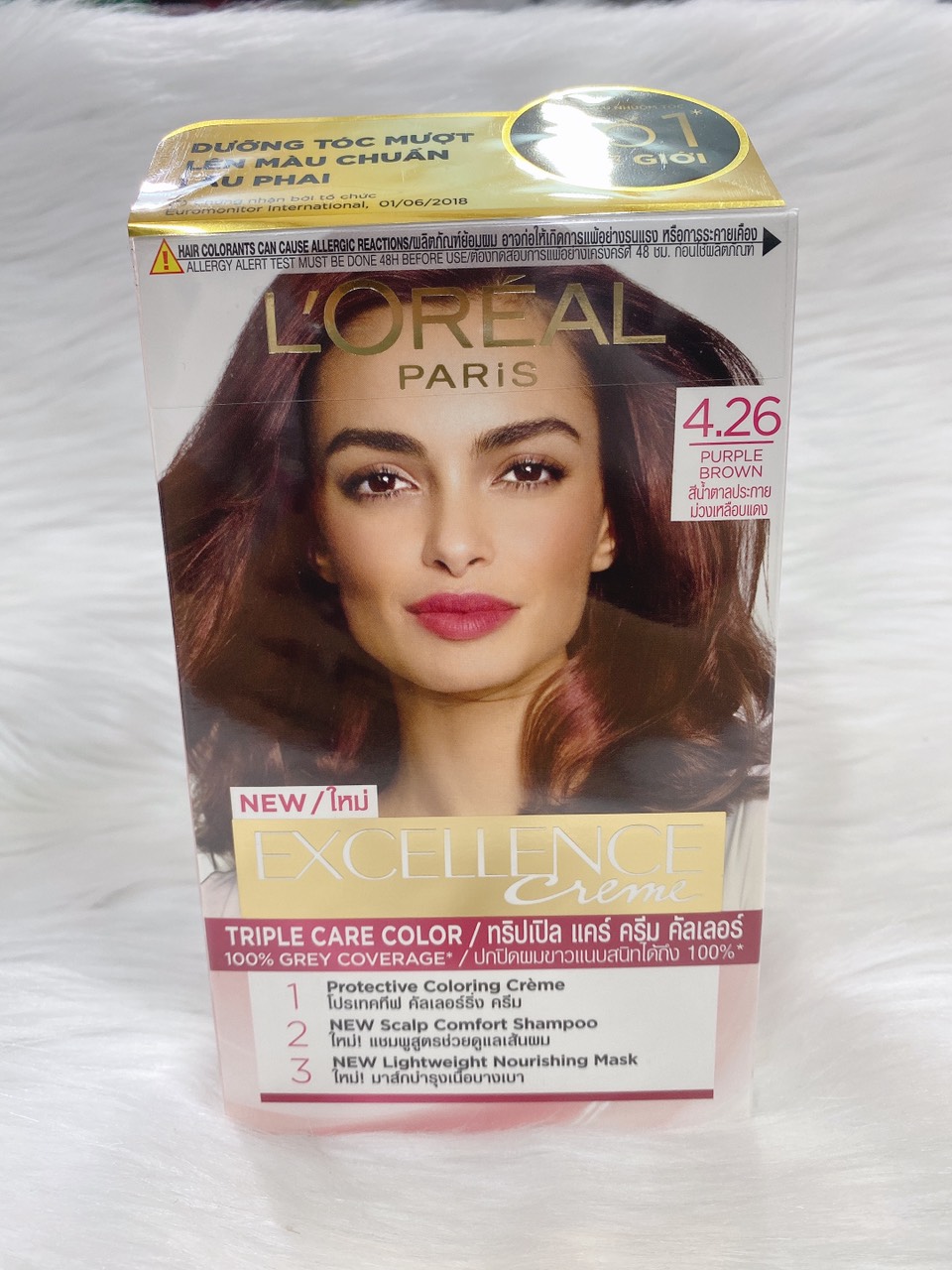 [HCM]Thuốc nhuộm tóc Loreal Exc Creme #4.26 Nâu tím ánh đỏ 172ml