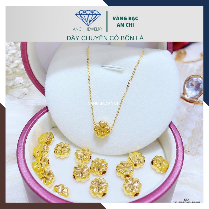 Dây chuyền nữ, dây chuyền cỏ bốn lá vàng tây, có hóa đơn bảo hành tiệm,Vàng bạc an chi