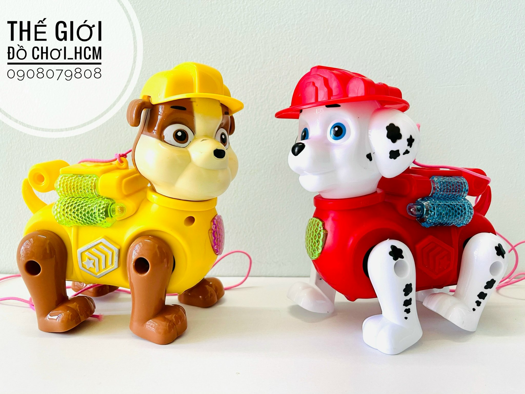 [NHẠC-ĐÈN] Đồ chơi chó cứu hộ chạy pin cho bé dắt đi dạo