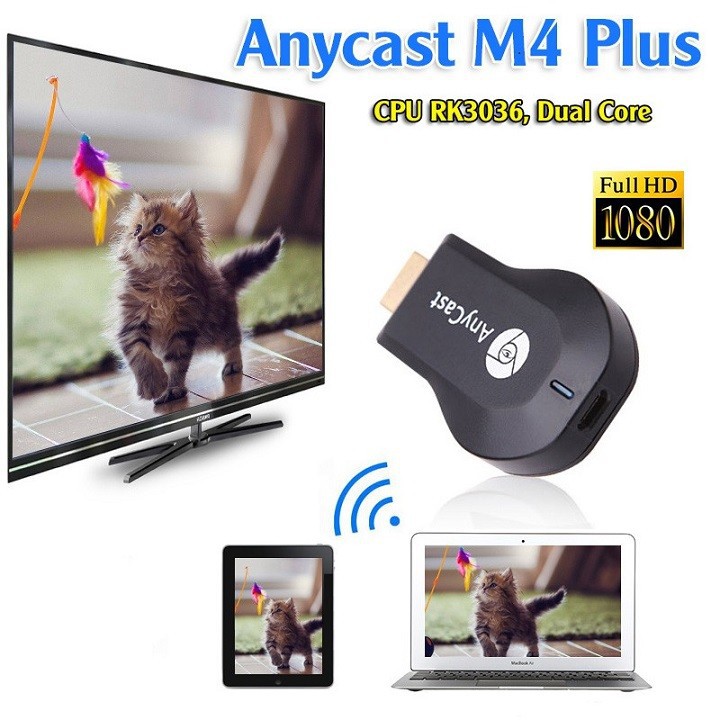 Anycast M4 M9 PLUS 1080P Wireless HD Portable Media Player Streamer Wifi Display Dongle for Projector Smartphone Tablets
