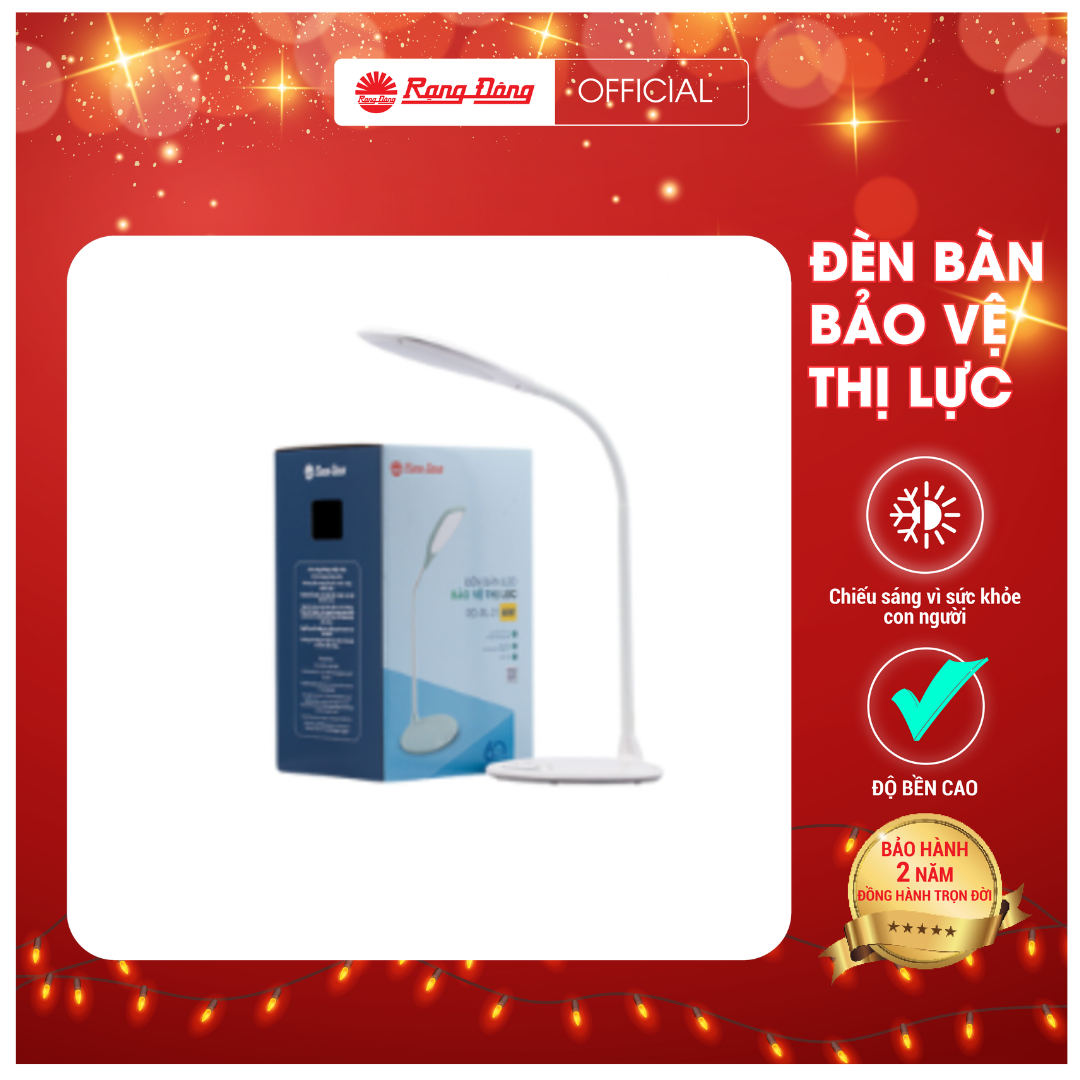 Đèn bàn bảo vệ thị lực LED Cảm ứng Chính hãng Rạng Đông Tiết kiệm điện Dải ánh sáng phù hợp bảo vệ mắt Thiết kế sang trọng RD-RL-21.LED