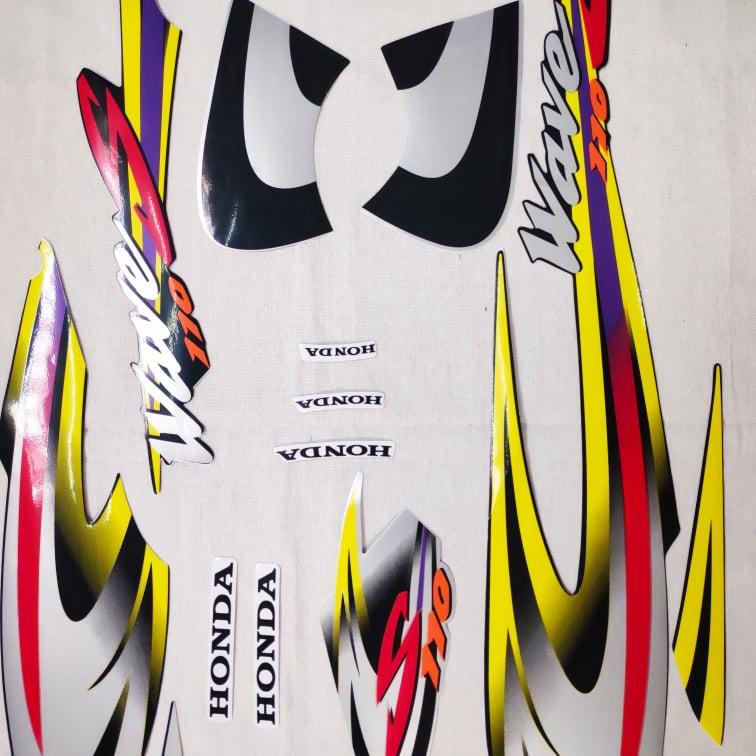 [QUÁ KHỨ] BỘ TEM XE WAVE S110  MẪU NHỎ 3 LỚP TRANG TRÍ XE CỰC CHẤT (MÀU VÀNG)