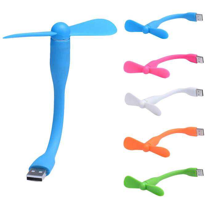 Quạt Mini 2 Cánh Dùng Nguồn USB Uốn Dẻo (Đen) .