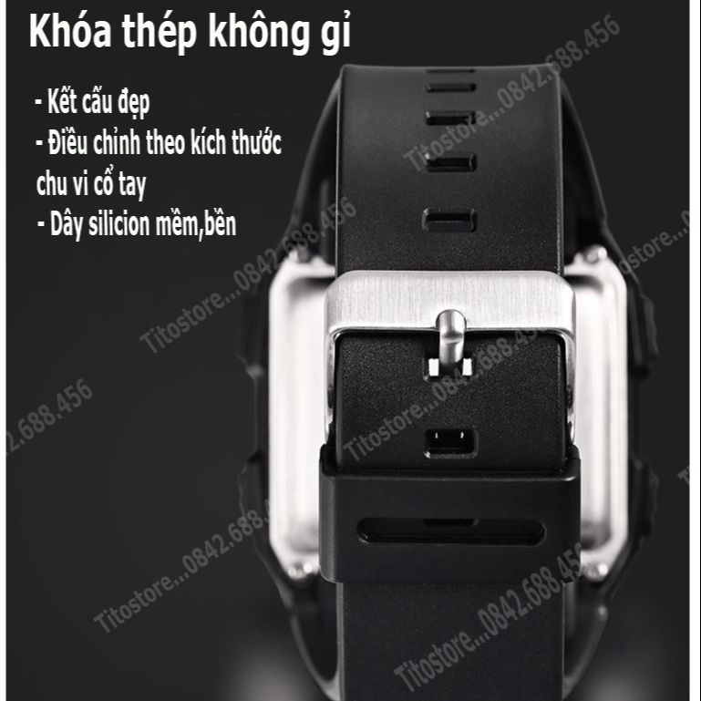 Đồng hồ Nam DIRAY CHRONOGRAPH Đồng Hồ Thể Thao,Chống Thấm NướcBấm Giờ Đèn Nền LED Báo Động Chrono Kỹ Thuật Số Đồng Hồ Đeo Tay