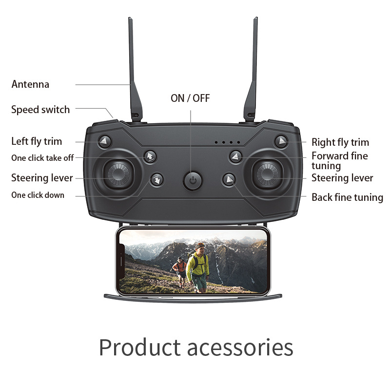 Flaycam, Máy Bay Điều Khiển Từ Xa E88 Pro Drone 4K HD Camera Kép Có Định Vị 1080P WiFi Tặng Kèm Pin Dự Phòng