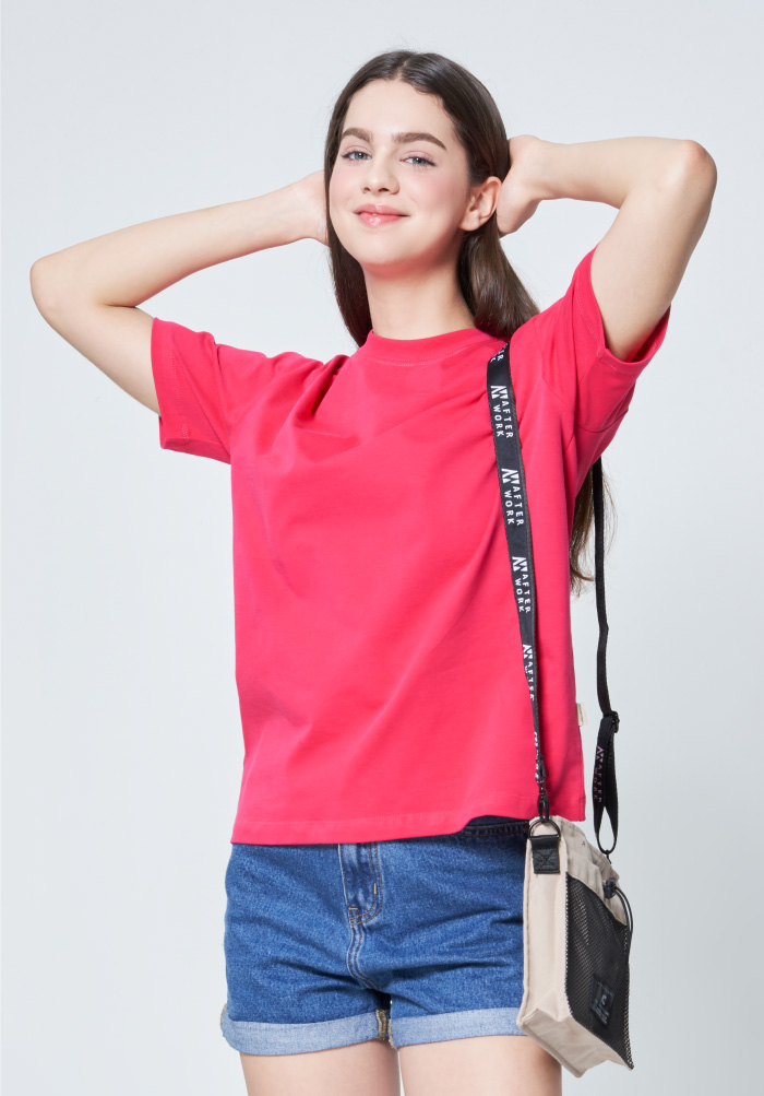 Áo thun trơn nữ - Basic Plus 4 LIMEORANGE - LO23011001