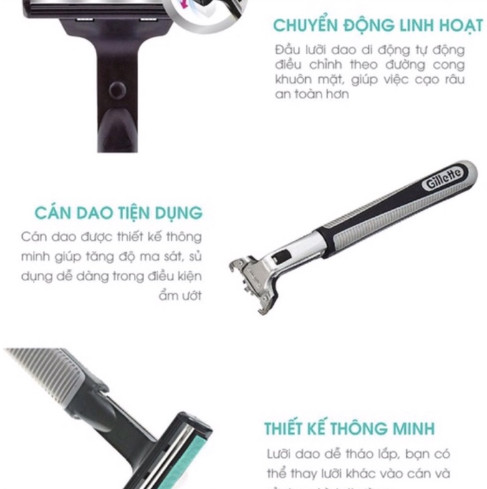 Dạo cạo Gillette Vector thay lưỡi