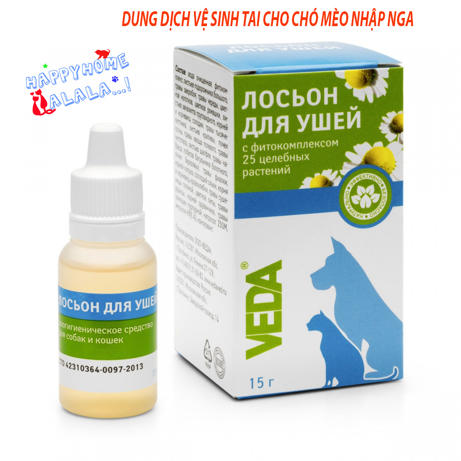 VEDA - Dung dịch vệ sinh tai cho mèo, cún (hàng Nga)