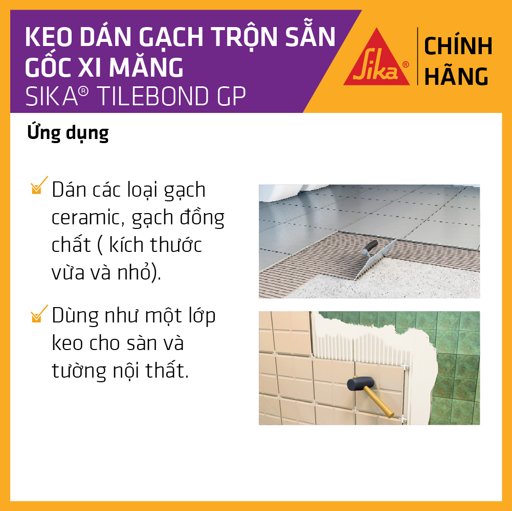 Sika - Keo dán gạch trộn sẵn Sika ® TileBond GP (bao 5 kg)