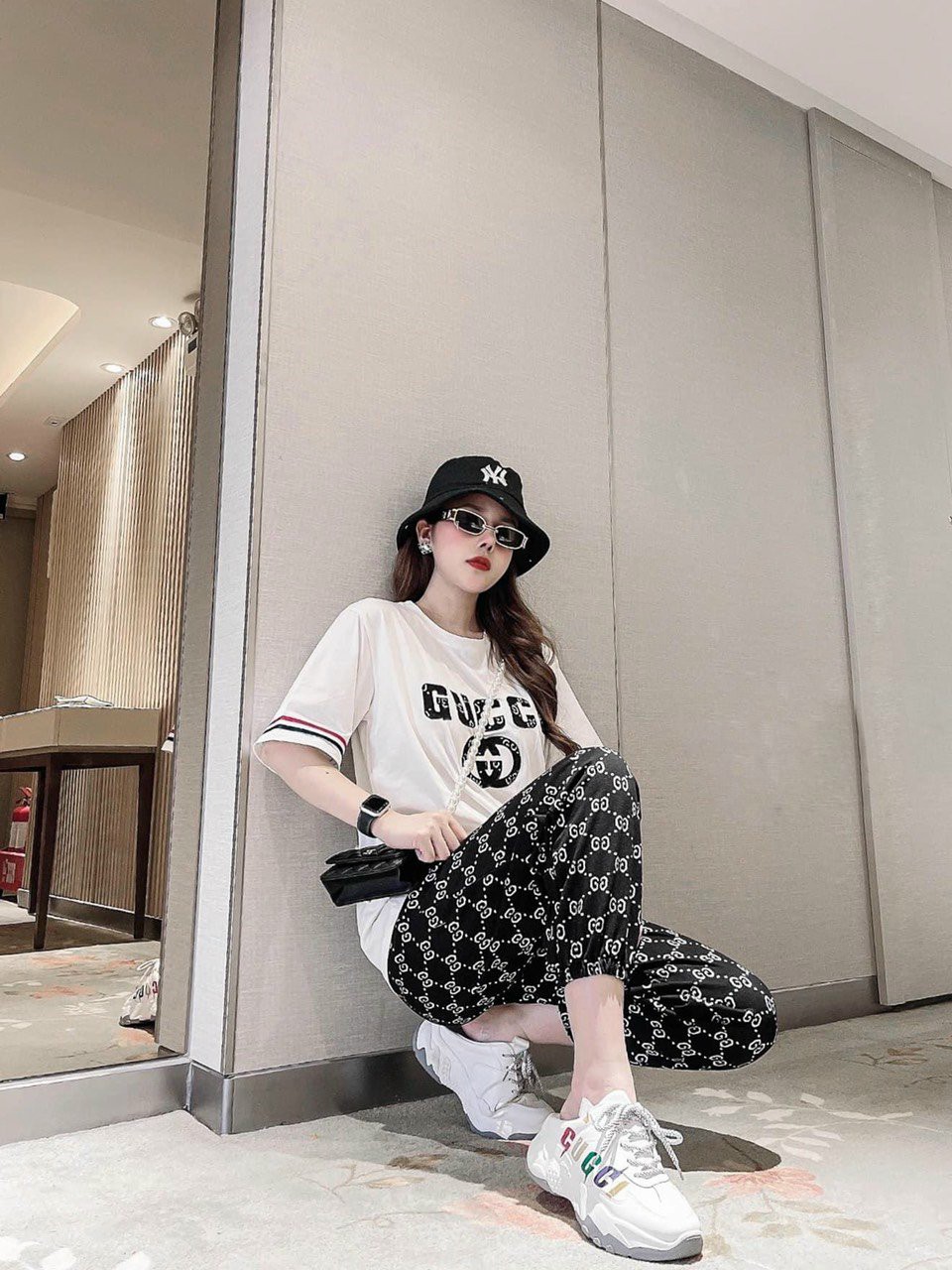 Đồ bộ thun form rộng họa tiết GC thời trang