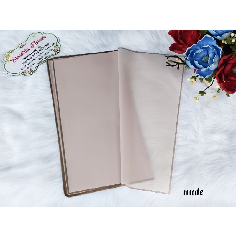Giấy bó hoa bóng mờ viền đồng