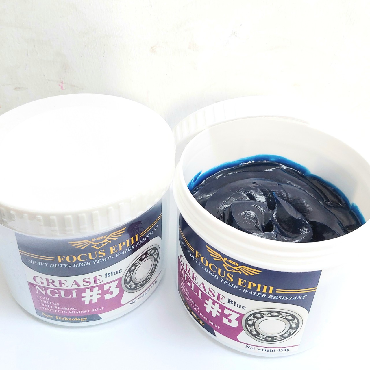 [MỠ BÒ XANH CHỊU NHIỆT ĐỀN 270 ĐỘ- KHÁNG NƯỚC] FOCUS EPIII GREASE BLUE NGLI#3 454 GAM