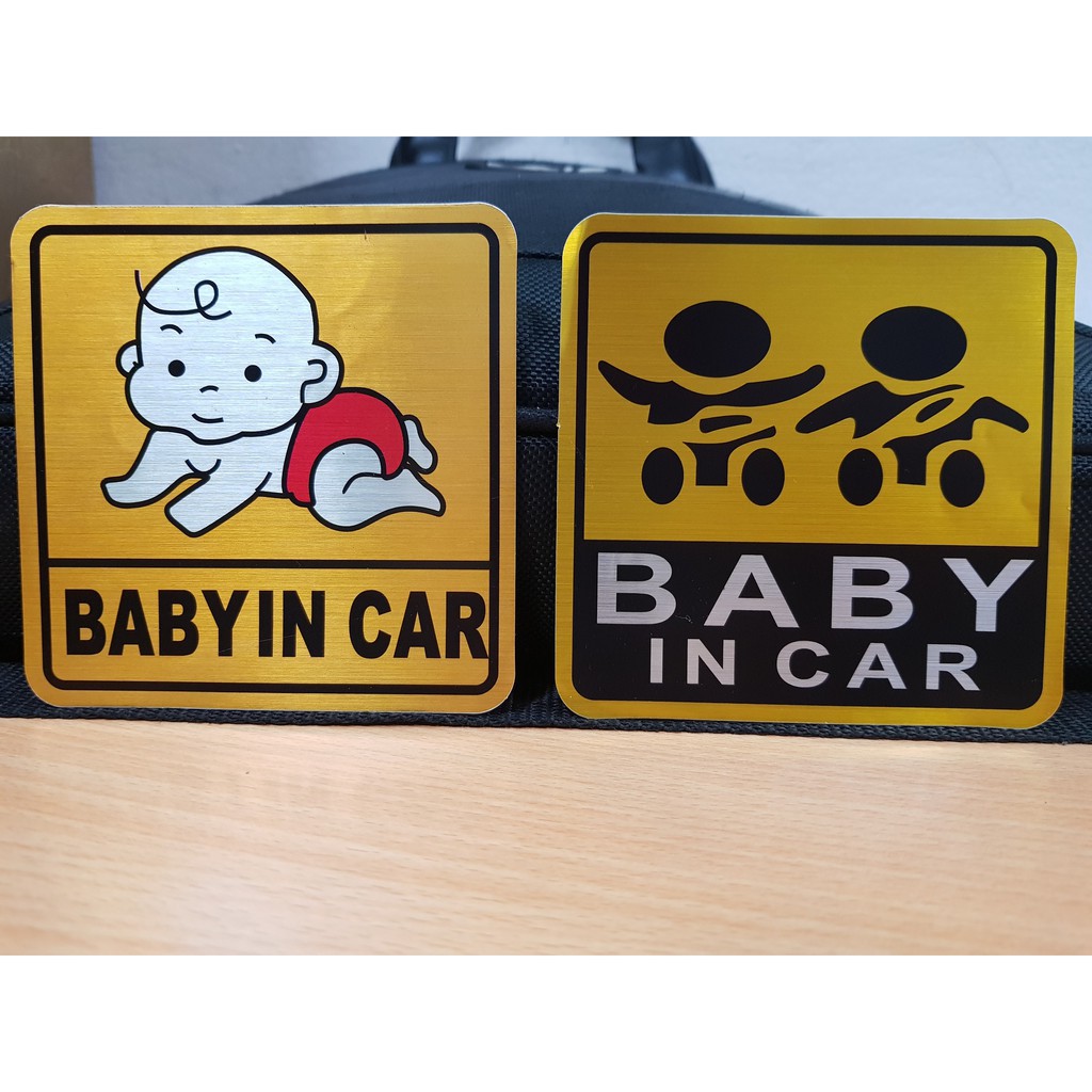 Tem dán baby in car