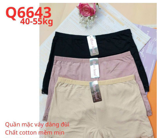 Quần đùi mặc váy cotton thái lan 6643