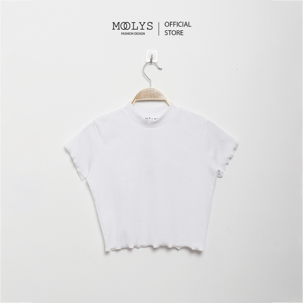 Áo crop top thun gân đơn giản Moolys MC008