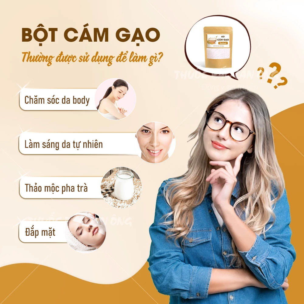 Bột cám gạo nguyên chất 100g (Cám gạo organic dưỡng trắng da)
