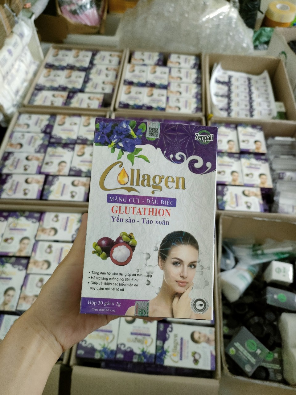 Combo 2 hộp Collagen măng cụt đậu biếc zenpali [Tặng kèm bình đựng nước]