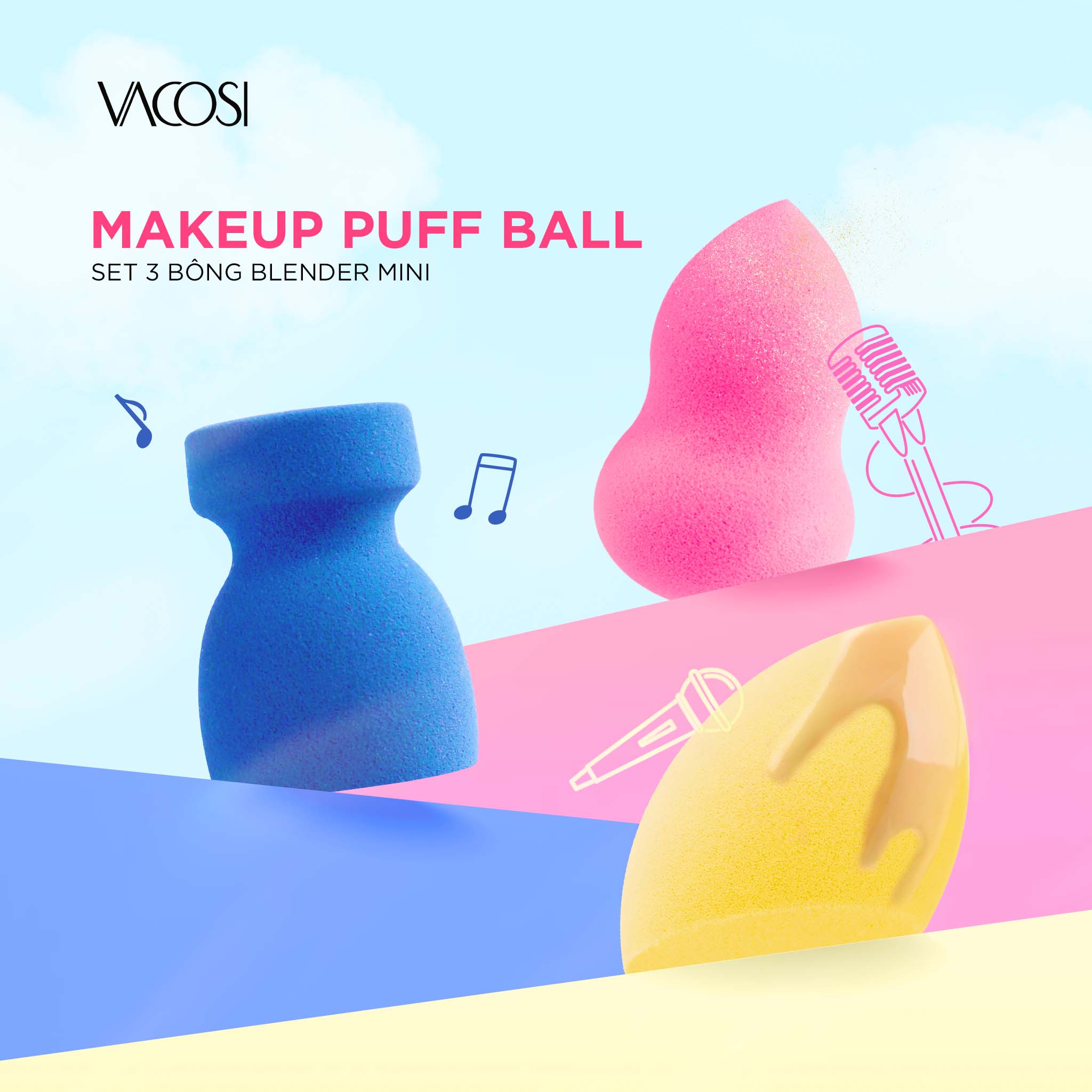 VACOSI Portable Mini Makeup Puff Ball