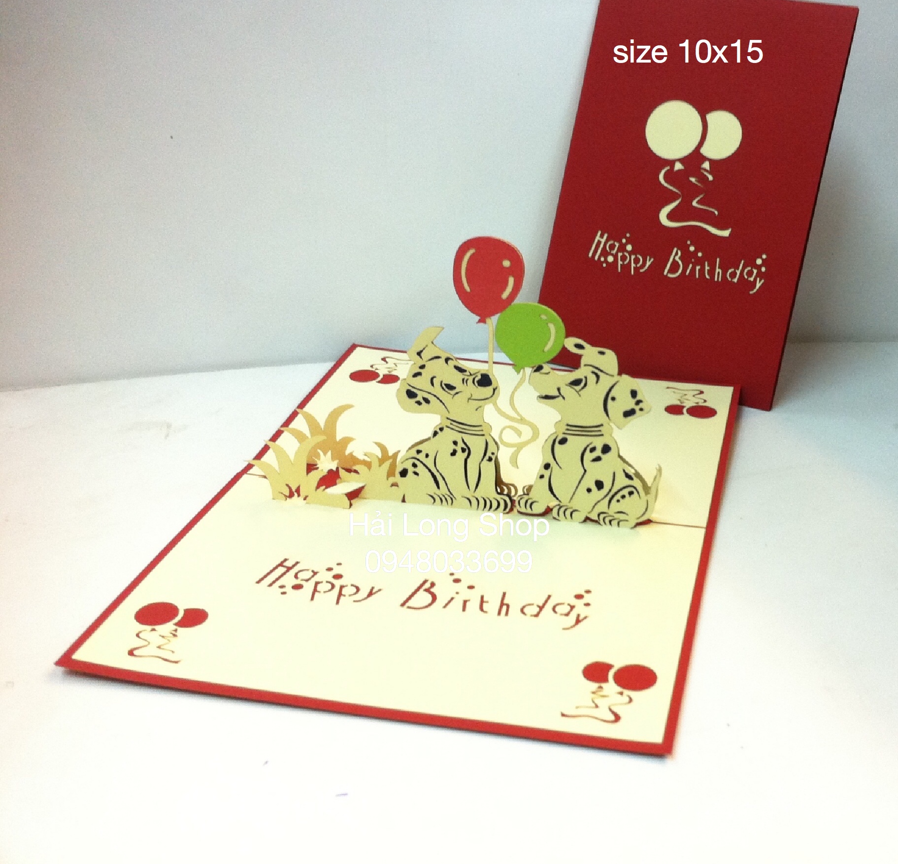 Chó Đốm - Dog - Sinh Nhật - Birthday - Thiệp 3D