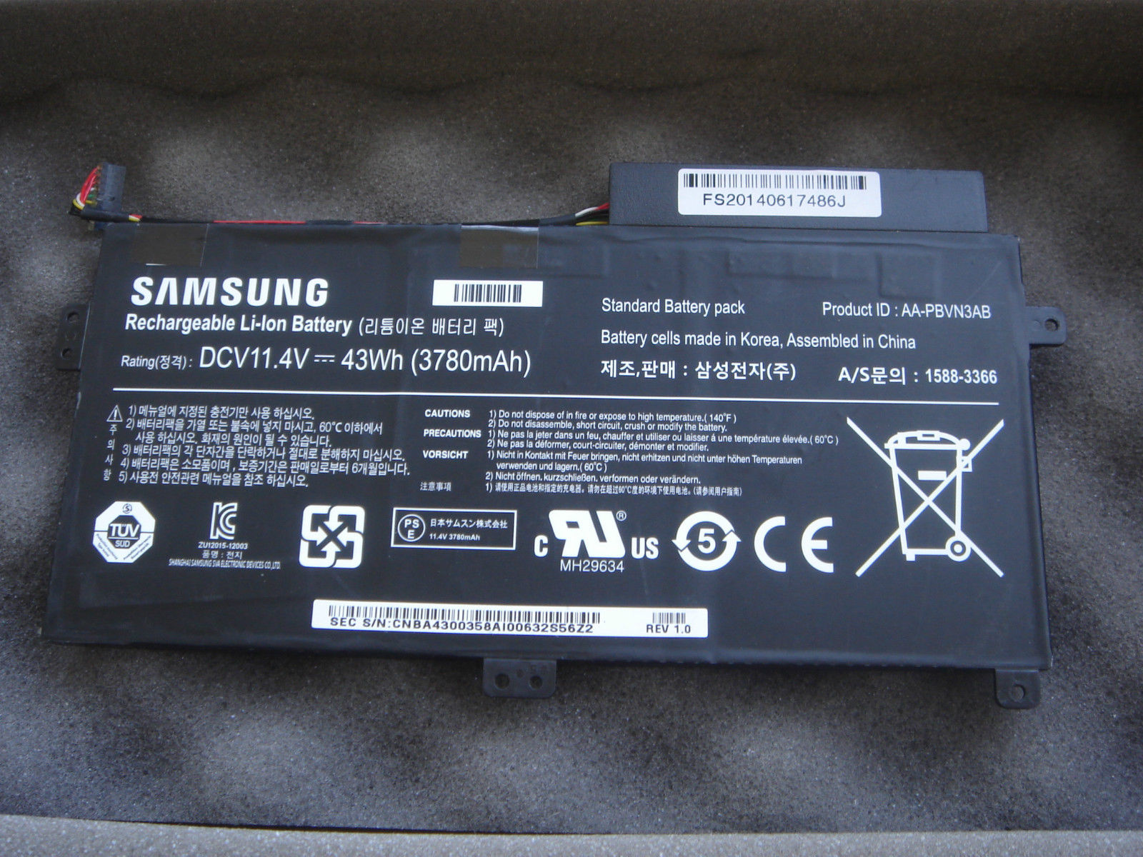 Pin(battery)Originals Laptop Samsung NP370 Np470 Np510 (AA-PBVN3AB) ZIN