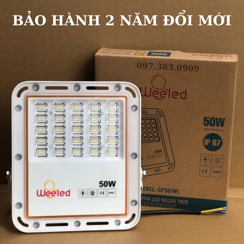 Đèn led pha 30w 50w 100w ngoài trời MGTEK chiếu sáng biển quảng cáo sân vườn kho bãi nhà xưởng công trình.
