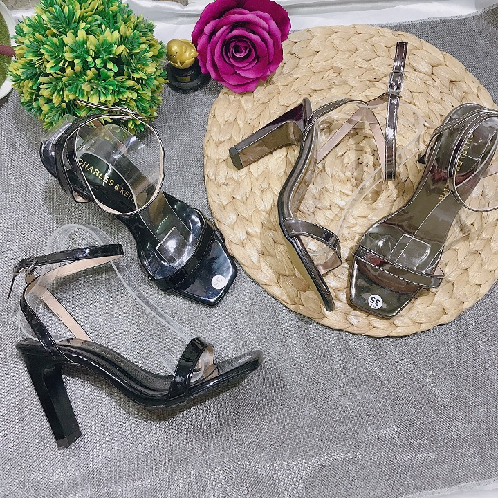 GIÀY CAO GÓT I SANDAL CAO GÓT QUAI MẢNH DA BÓNG GÓT DẸT 9P CHANH XẢ-G514