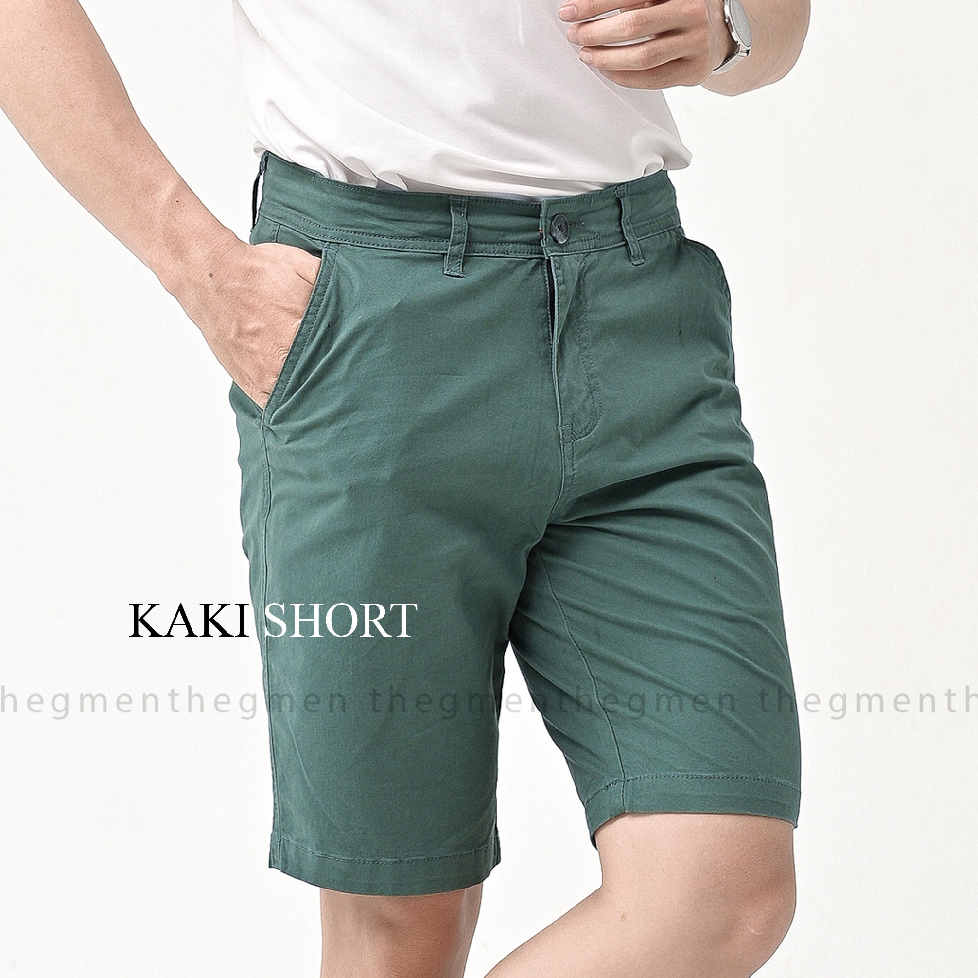 Quần Short Kaki Nam - Xanh Rêu