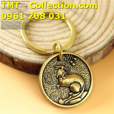 [HCM]Mặt Đồng Xu Đồng Hình Con Chuột Xỏ lỗ đeo dây  làm quà tặng độc lạ ý nghĩa-TMT Collection-SP002430