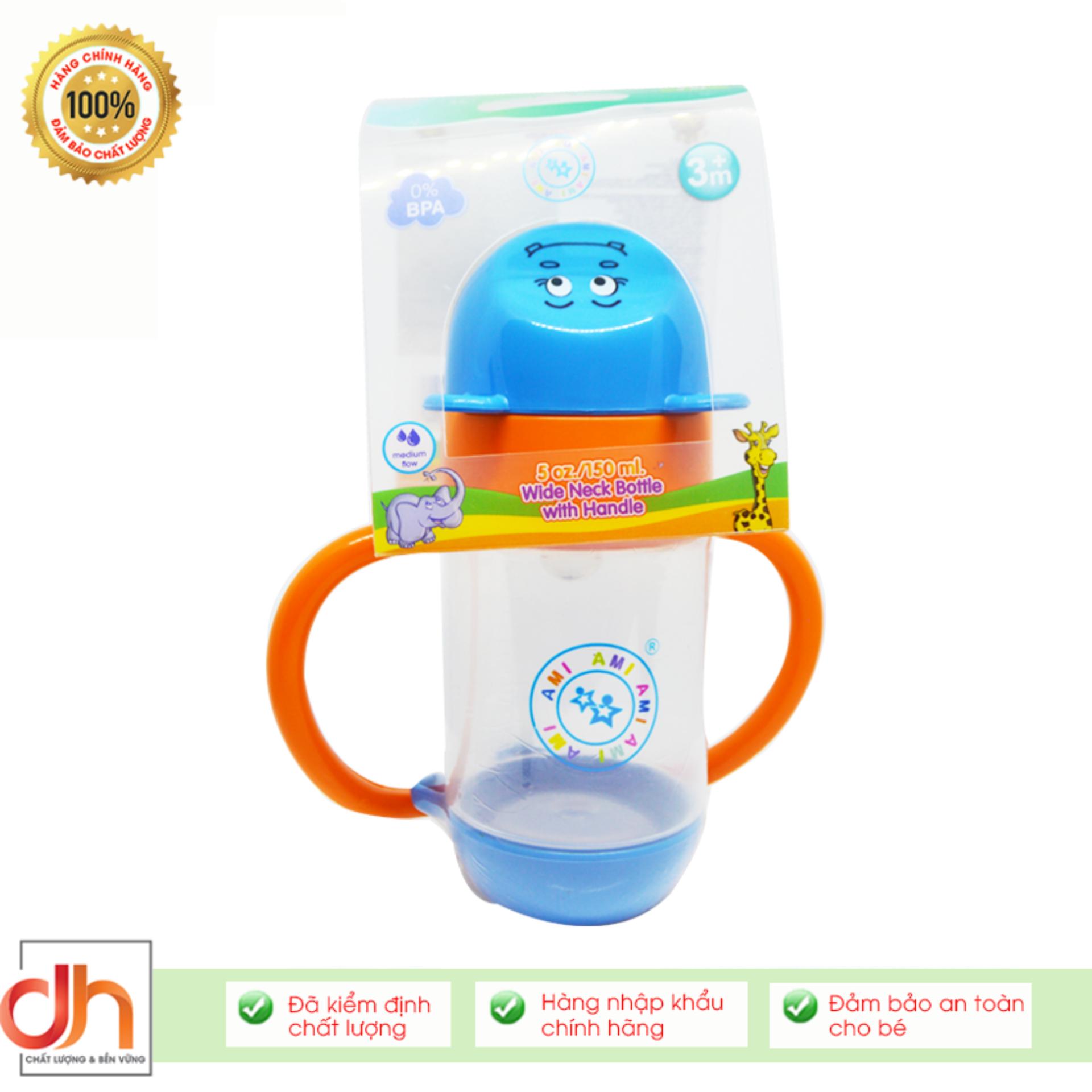 Bình cổ rộng, núm silicone 150ml Ami Thái Lan (AM55409)