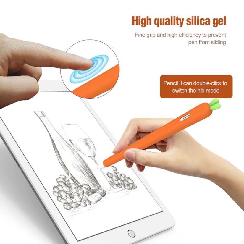 [HCM]Silicon Bảo Vệ Apple Pencil 1 & 2 Củ Cải Cà Rốt