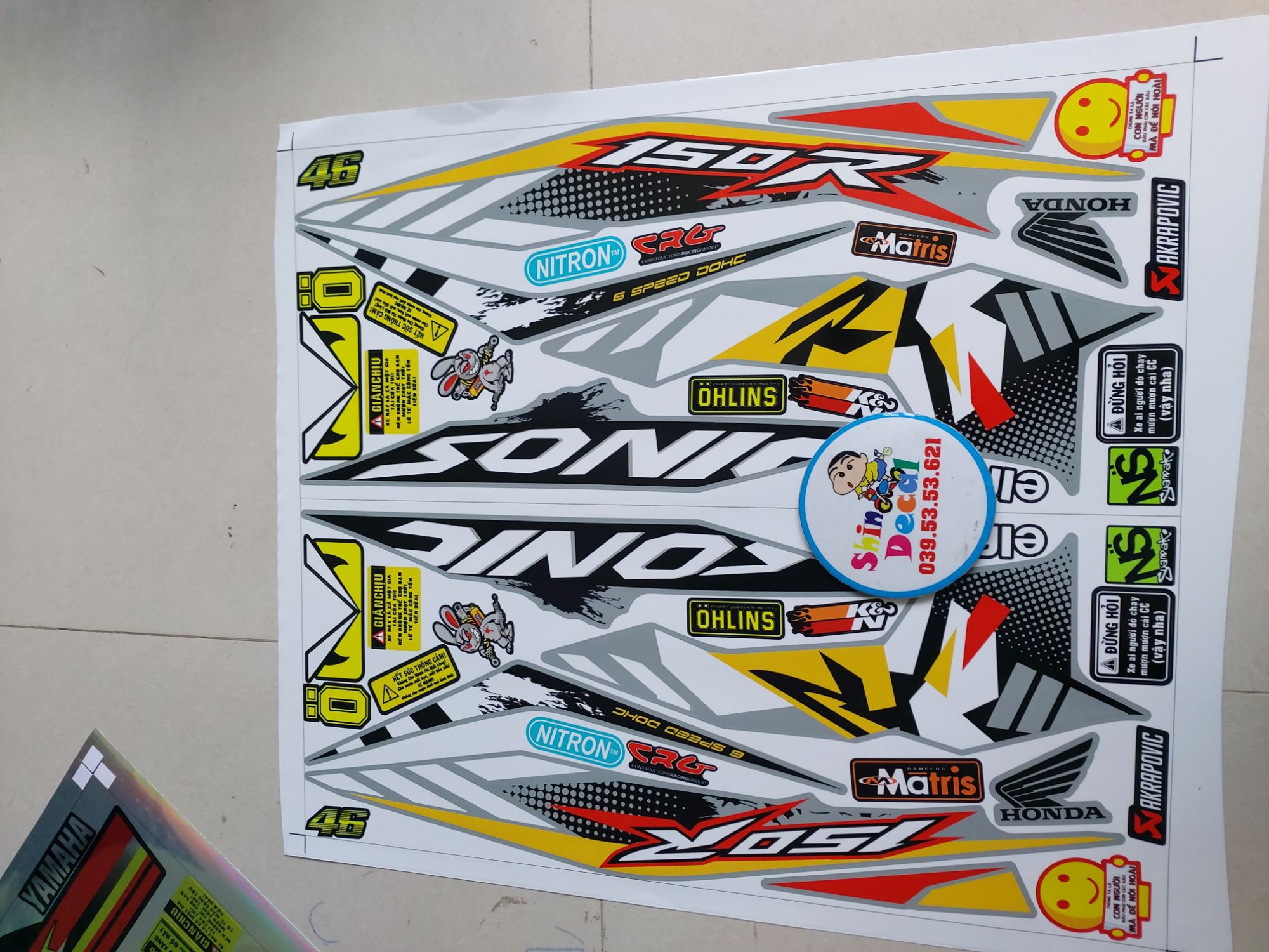 [HCM]Tem sonic 150 R xám xi măng