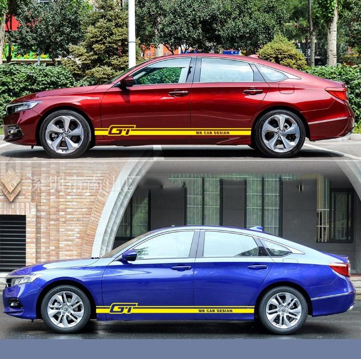 [HCM]Tem dán sườn xe phong cách thể thao GT (vàng)