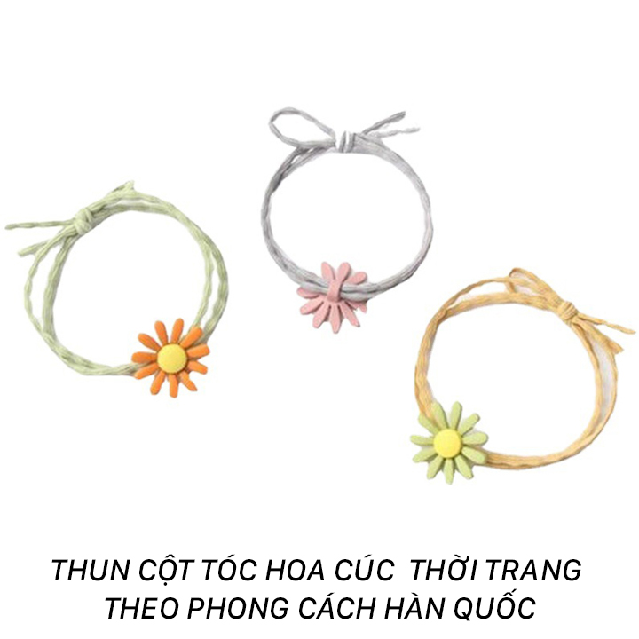 Dây buộc tóc, thun cột tóc hoa cúc thời trang
