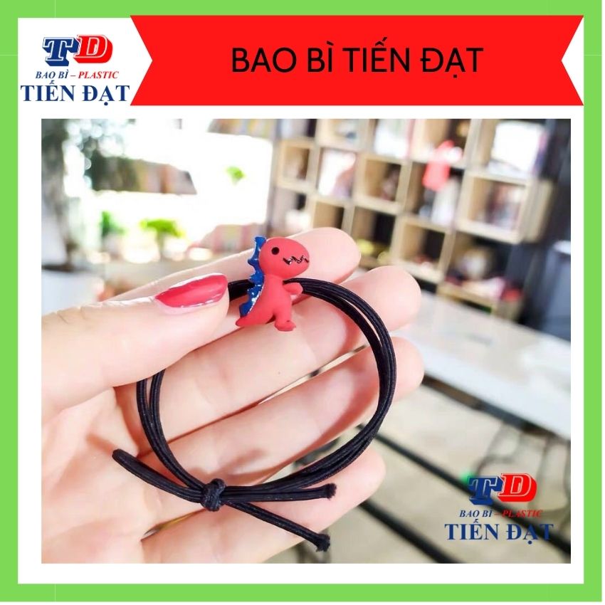 [ mới] Dây Cột Tóc Cao Su Co Giãn Hình Khủng Long Dễ Thương; Thun Co giãn