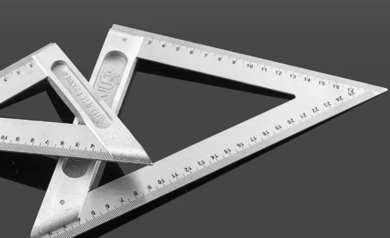 Angle ruler woodworking ruler 45 degrees 90 degrees right angle ruler steel plate ruler L-shaped turn ruler with horizontal triangle ruler measurement by ruler