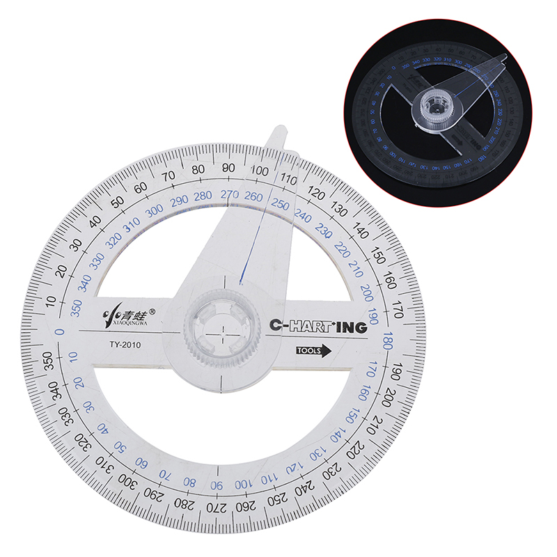 Thước đo góc con trỏ 360 độ bằng nhựa đường kính 10cm tiện dụng