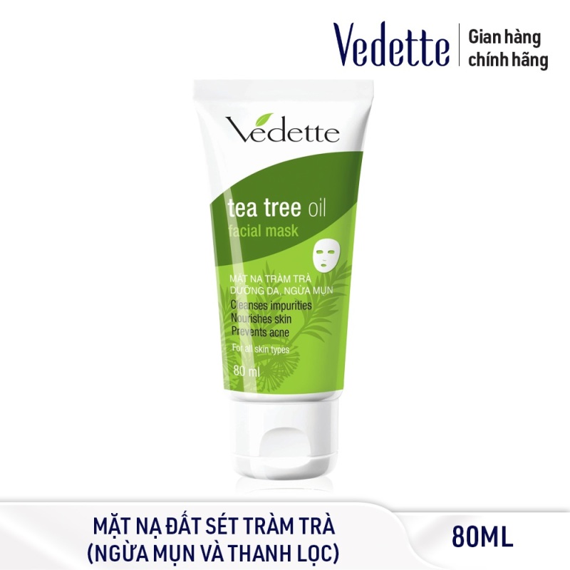 Mặt Nạ Đất Sét Dưỡng Da, Ngừa Mụn Tràm Trà Vedette 80ml giá rẻ