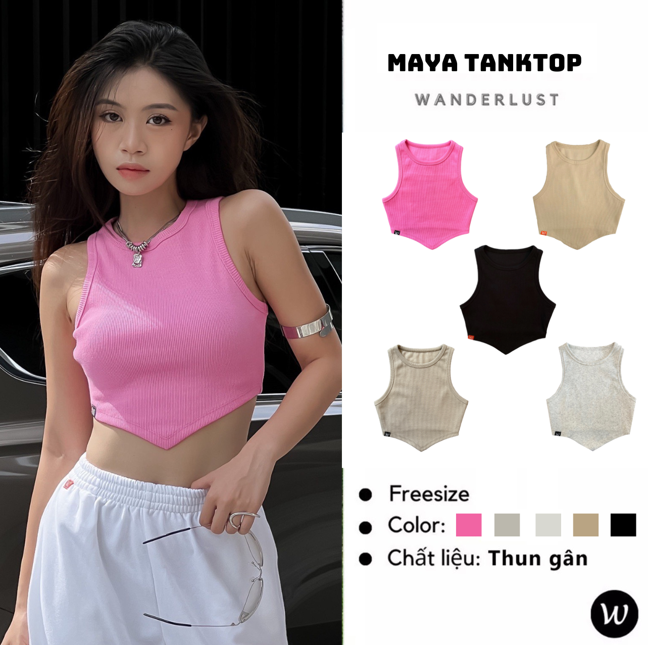 Áo Maya Top tà nhọn