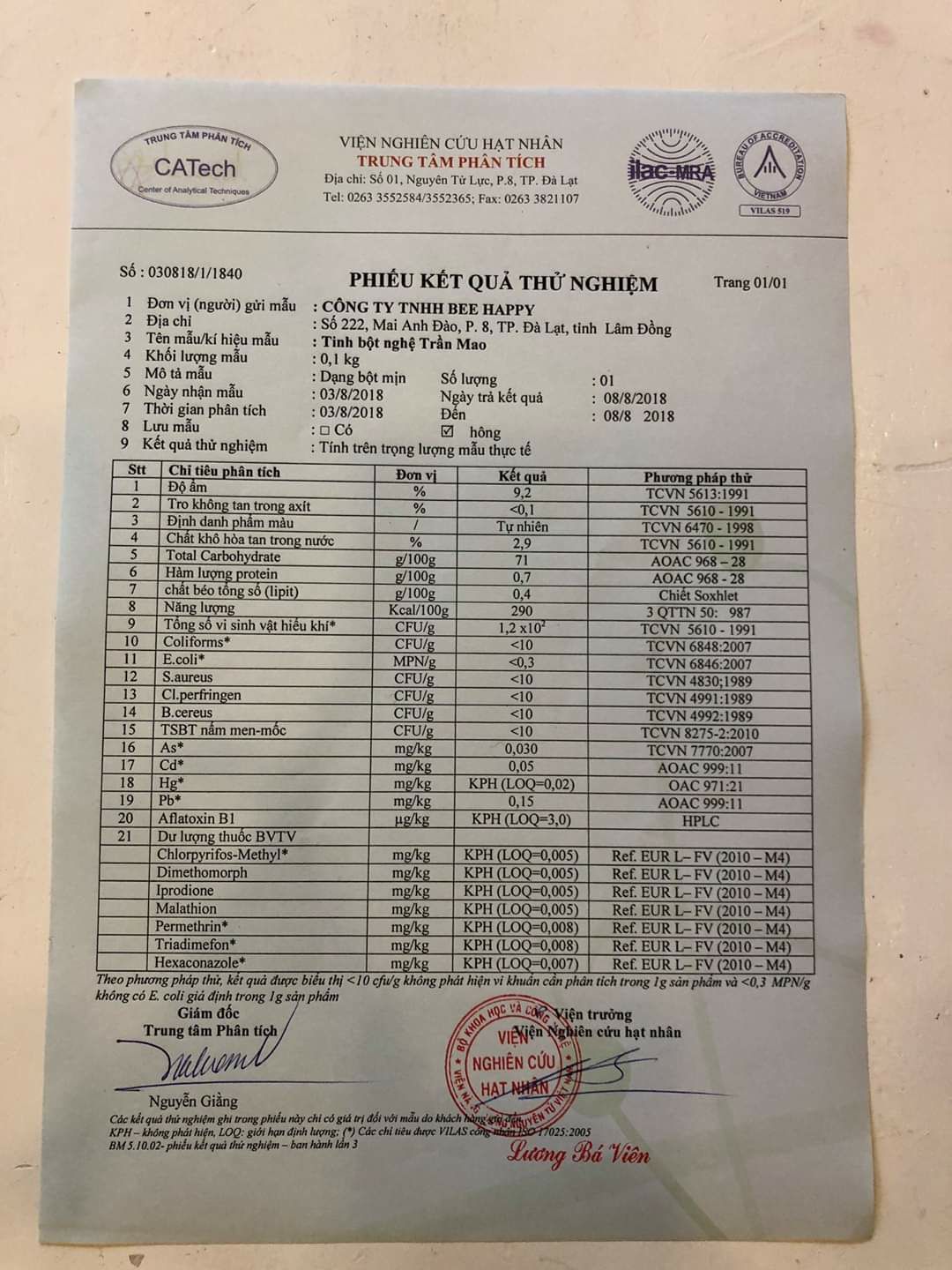 [HCM]TINH BỘT NGHỆ TRẦN MAO 500G