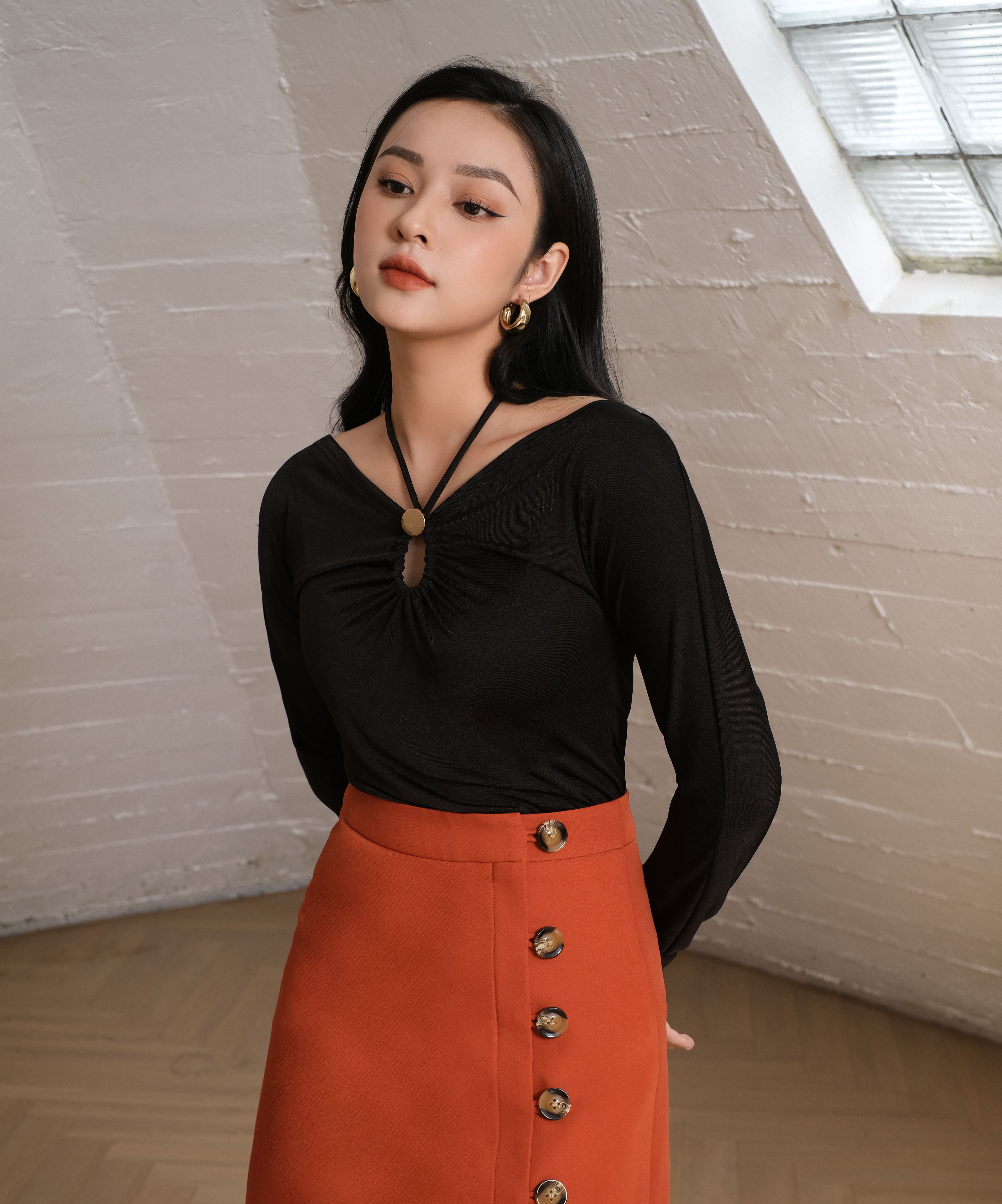 Maiimer - Áo thun tăm buộc dây freesize Emily