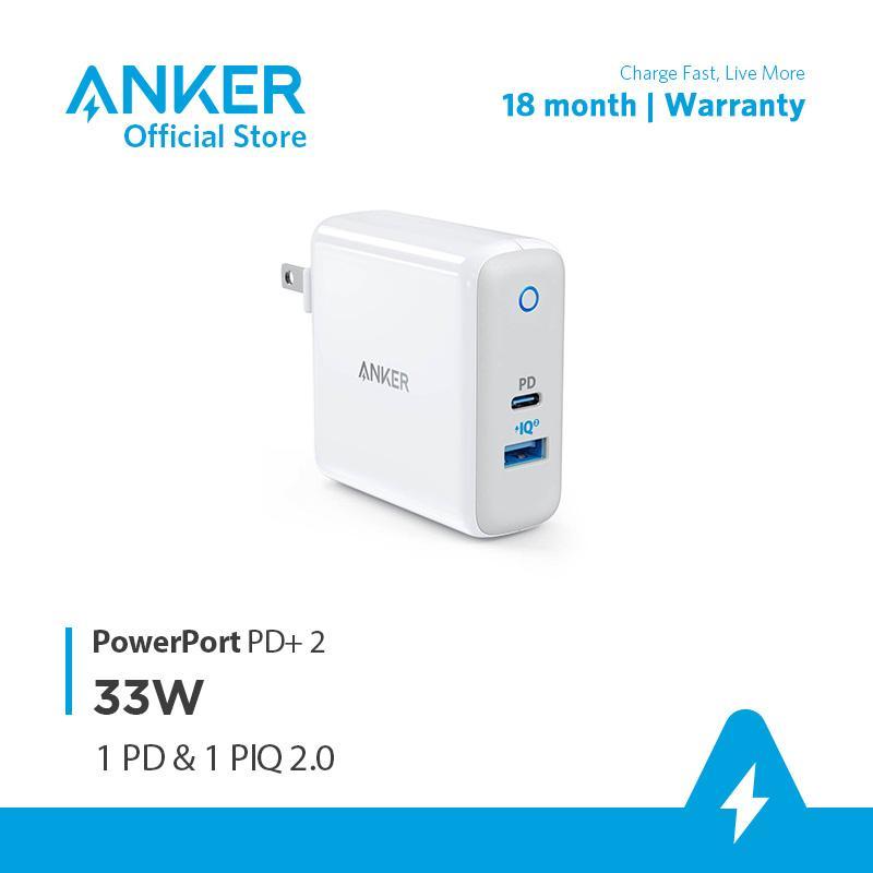 Giá Sạc ANKER PowerPort PD+ 2 với 1 PD và 1 PIQ 2.0 33W - A2626