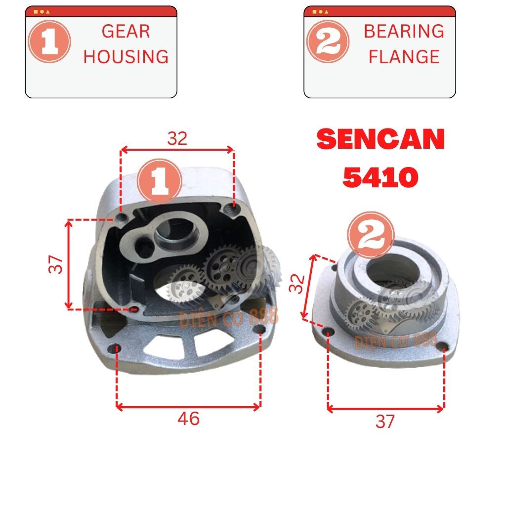 Bộ đầu nhôm mài Sencan 5410 (2 chi tiết)