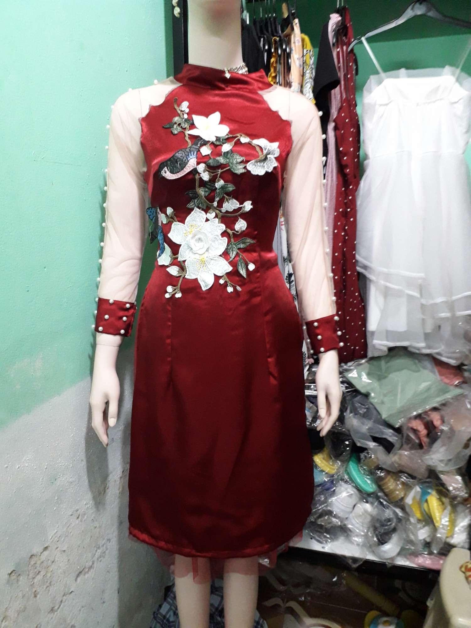 sét áo dài chân váy kèm mấn