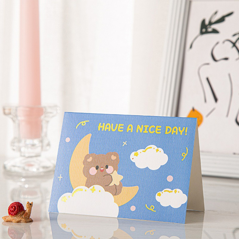 Thiệp chúc mừng họa tiết hoạt hình siêu cute