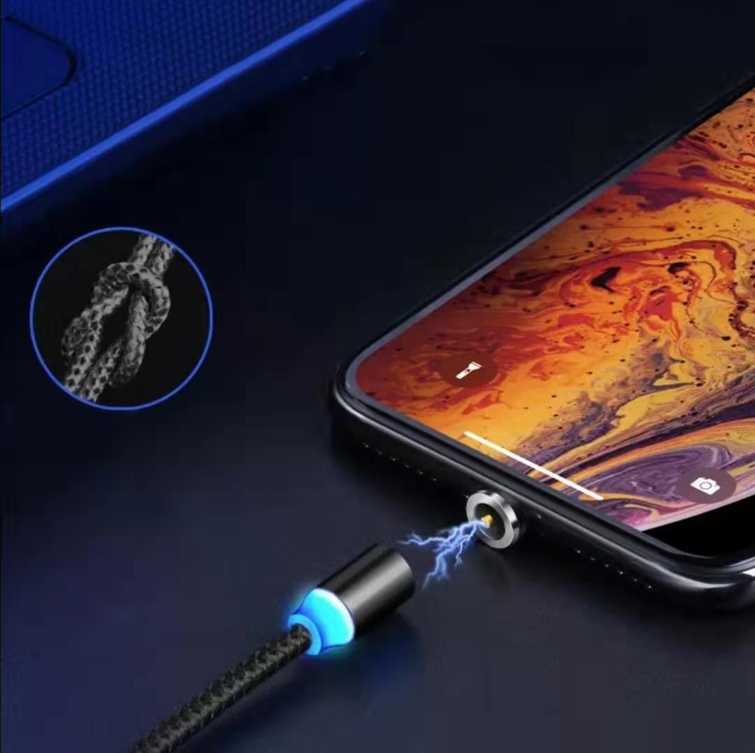 Combo sạc nam châm , 1 dây 2 chân ( chân MicroUSB  , chân Lightning)