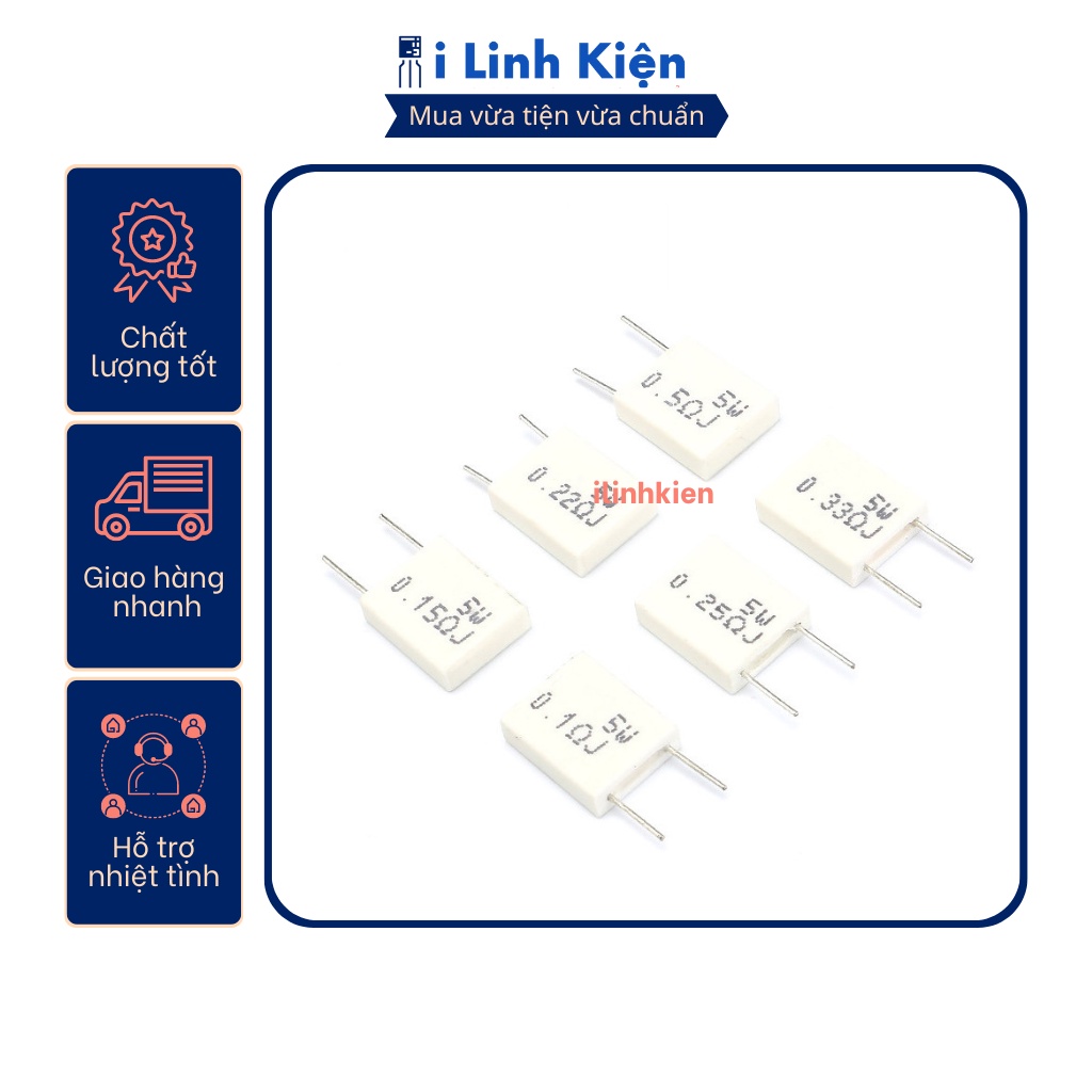 Điện trở sứ 5W 0.05R 5% KOA BPR56 chân đứng