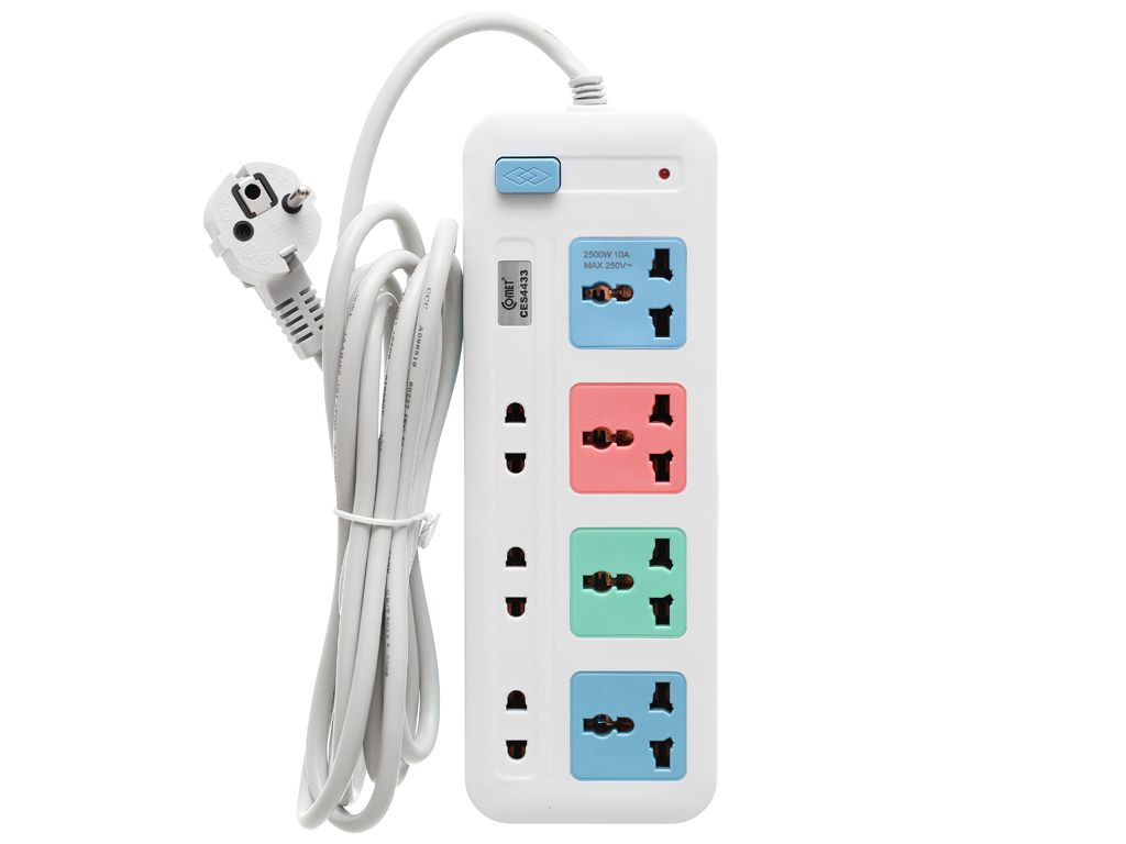 Ổ cắm nối dài Comet CES4433 (4 ổ cắm đa năng, 3 ổ cắm 2 chấu)