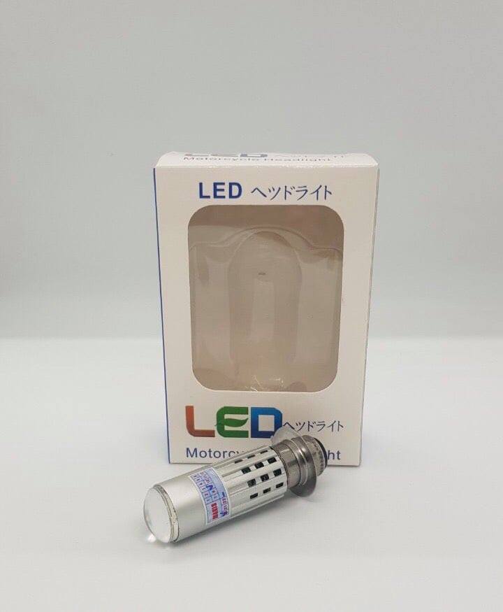 Đèn pha led bi cầu chân M5 pha cos 2 màu vàng trắng