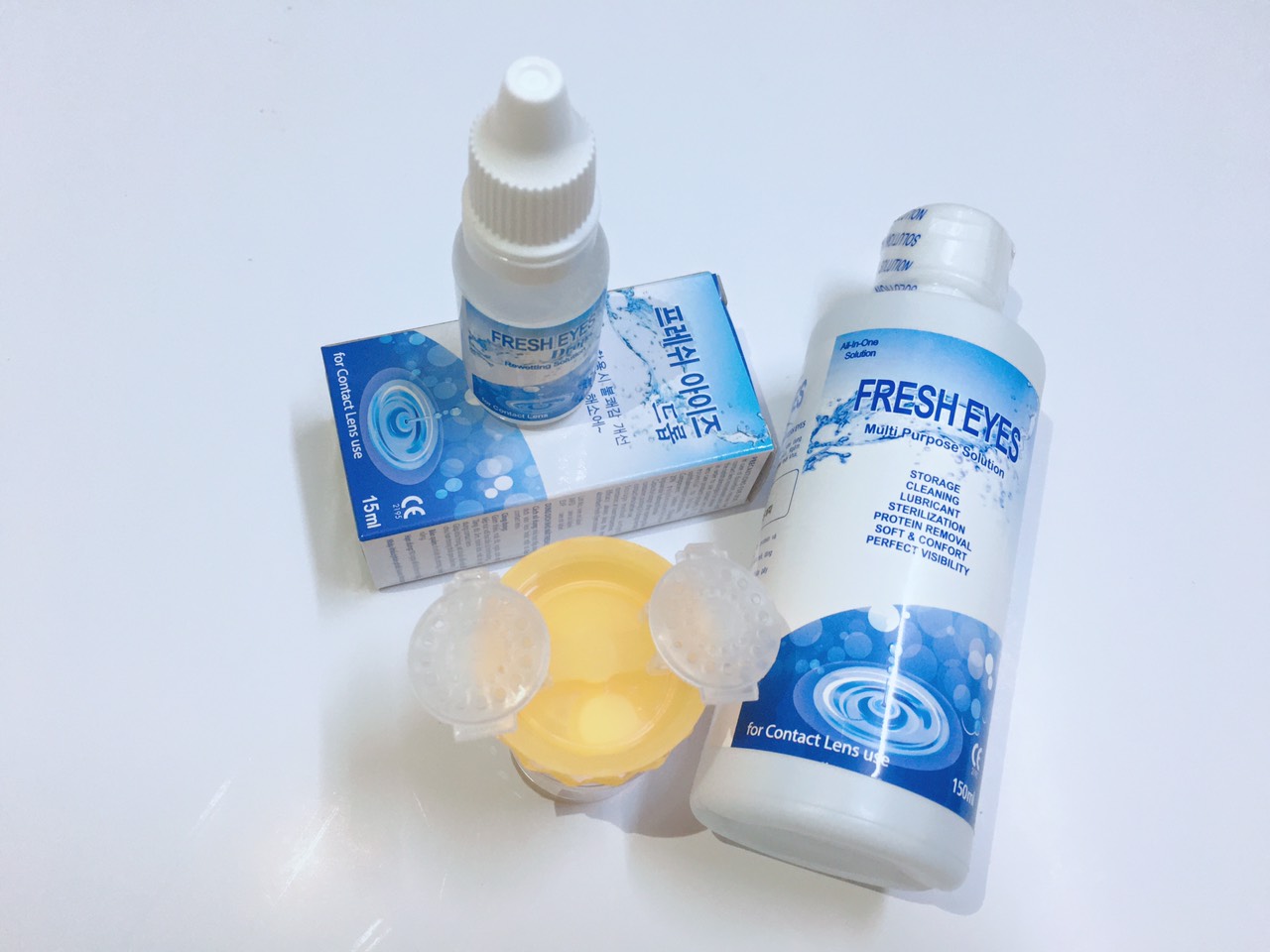 ( Siêu tiết kiệm) Combo nước ngâm lens - nhỏ mắt -cốc rửa lens